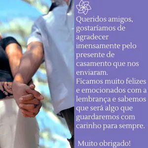 Mensagem de Agradecimento pelo Presente de Casamento - Queridos amigos